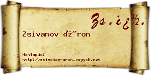 Zsivanov Áron névjegykártya