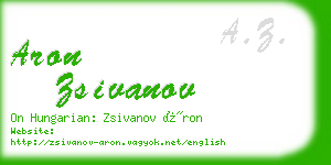 aron zsivanov business card